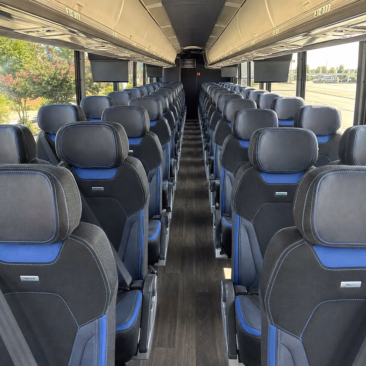 56 passenger charter bus interior